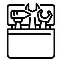 Poster - Toolbox icon. Outline toolbox vector icon for web design isolated on white background