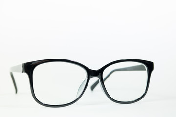 Wall Mural - Black spectacles on a white background.