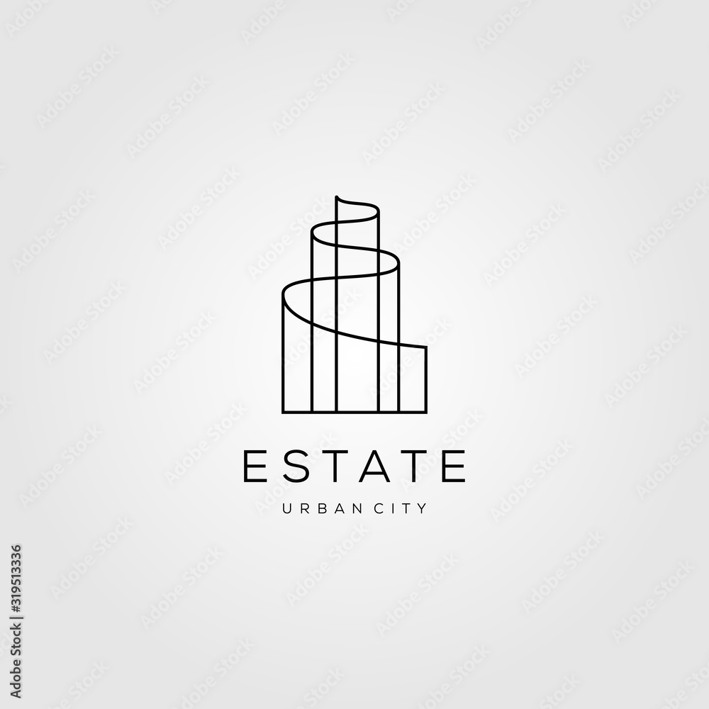 real estate line art logo vector building icon illustration Stock ...