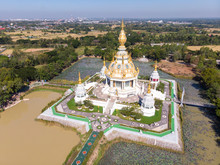 Top View Of Wat Thung Setthi Temple In Khonkaen Province Thailand