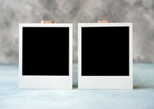 Photo Template. Empty Blank Of Two Photos. Ready To Put Images Template.