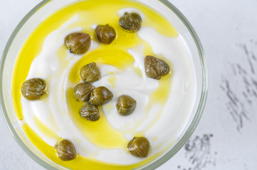 Wall Mural - Greek yogurt caper dip