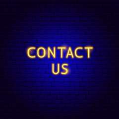 Sticker - Contact Us Neon Text