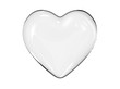 glass heart reflection shape isolated on white background. Object with clipping path.