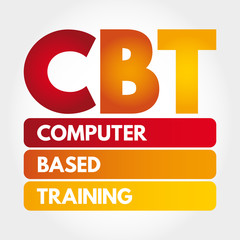 Poster - CBT - Computer Based Training acronym, education concept background