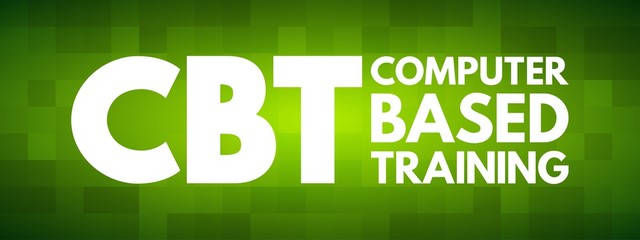 Poster - CBT - Computer Based Training acronym, education concept background