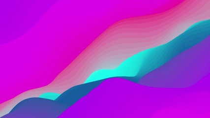 Poster - Looped animation. Abstract colorful wavy background in bright violet, red and blue colors. Modern colorful wallpaper. 3d rendering.