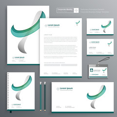 Fototapete - Corporate Business Identity template design stationery Vector abstract  background with memo Gift Items Color promotional souvenirs elements