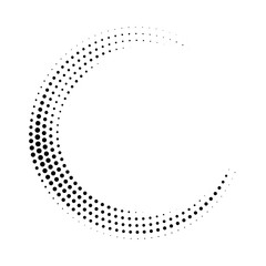 Wall Mural - Halftone dotted background circularly distributed. Halftone effect vector pattern. Circle dots isolated on the white background.