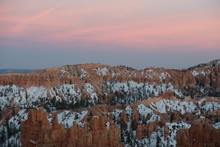 Faint Sunset Begins Over Snowy Bryce