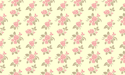 Wall Mural - Valentine wallpaper design with leaf and flower unique pattern background.