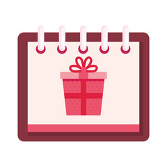 Poster - gift box present in calendar isolated icon