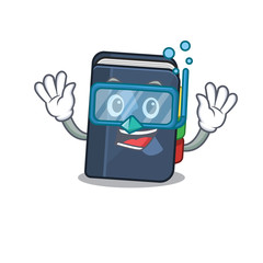 Poster - cartoon character of phone book wearing Diving glasses