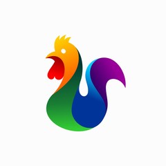 Poster - Chicken logo with abstract concept