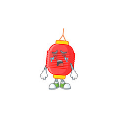 Sticker - Sad of chinese lantern cartoon mascot style