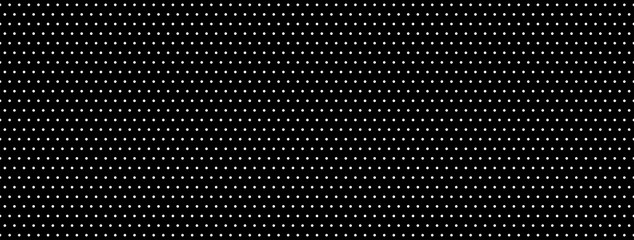 Poster - Dot seamless pattern polka  black background. Abstract pattern with white dots. Abstract geometric shape. Geometrical backdrop. Polka dot fabric. Dotted geometric pattern.