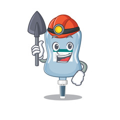 Wall Mural - Cool clever Miner saline bag cartoon character design