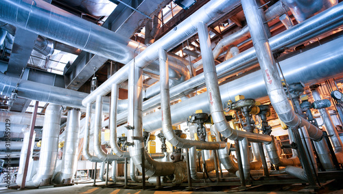 Cuadros en Lienzo Equipment, cables and piping as found inside of a modern industrial power plant