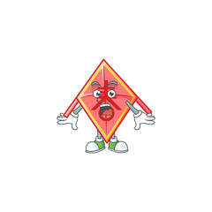 Sticker - Chinese red kite cartoon character design on a surprised gesture