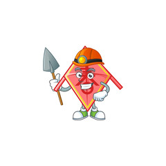 Sticker - Cool clever Miner chinese red kite cartoon character design