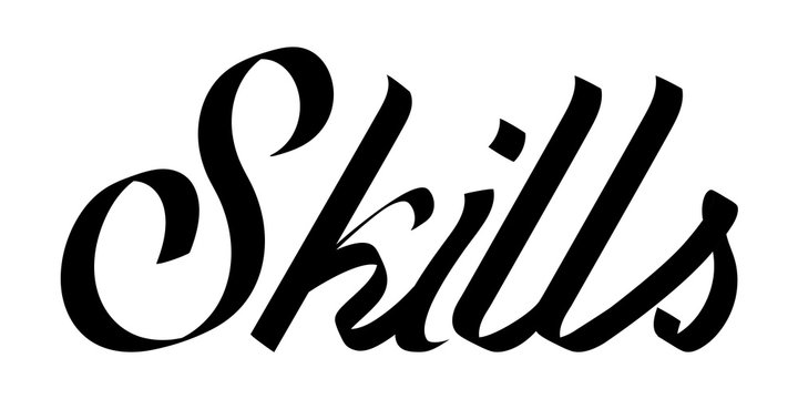 skills hand drawn lettering phrase illustration