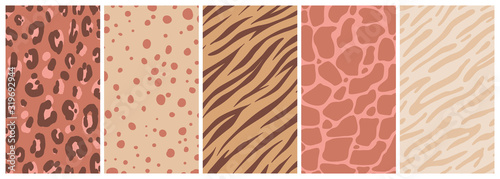 Fotomural Vector set of abstract creative backgrounds in minimal trendy style with copy sp