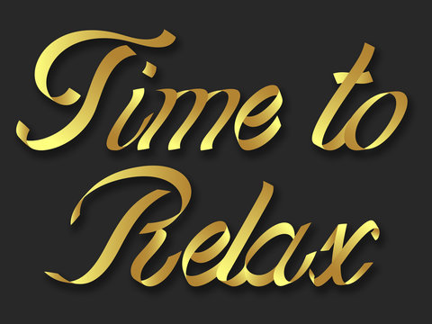 Time to Relax hand drawn lettering phrase illustration