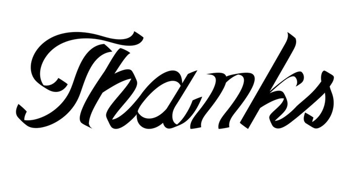 thanks hand drawn lettering phrase illustration