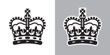 Imperial State Crown Of The UK ( United Kingdom Of Great Britain And Northern Ireland ). Vector Illustration On Light And Dark Backgrounds.