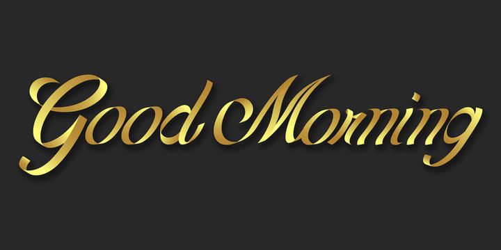 good morning drawn lettering phrase illustration