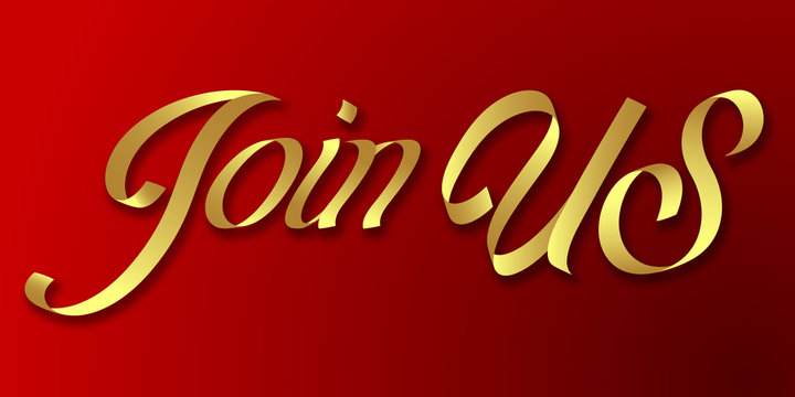 join us hand drawn lettering phrase illustration