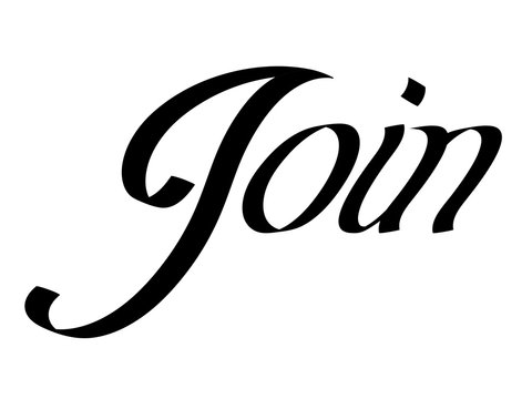 join hand drawn lettering phrase illustration