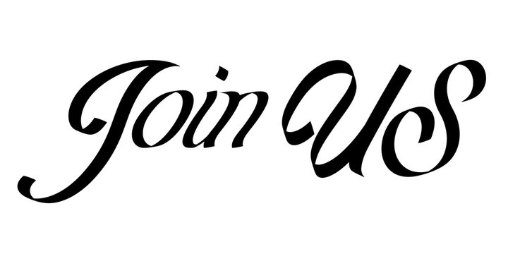 join us hand drawn lettering phrase illustration