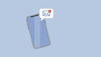 Poster - Smartphone device with speech bubble. new message 4k
