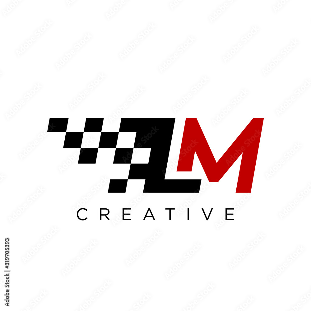 lm race logo design vector icon Stock Vector | Adobe Stock