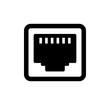 Lan connector (plug) vector icon illustration