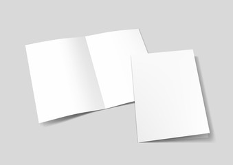 A3 Or A4 White Blank Half-folded Brochure