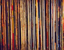 Full Frame Shot Of Records Collection