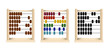 wooden abacus (red, blue, yellow, cyan, green, black and brown links) vector.