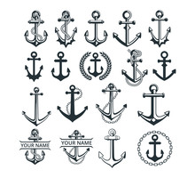 Assorted Ship Anchor Vector Graphic Design For Logo And Illustration