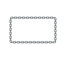 Square Steel Chain Frame Border Vector Graphic Design