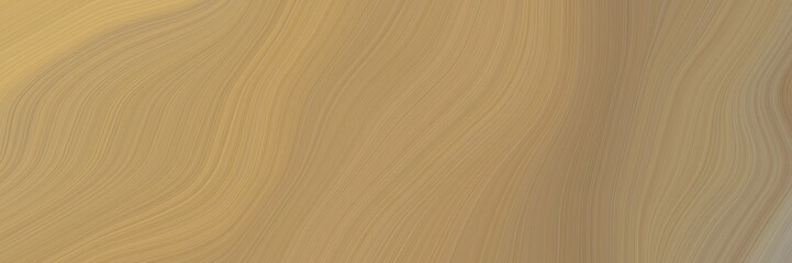 Aufkleber - flowing designed horizontal banner with dark khaki, burly wood and pastel brown colors. dynamic curved lines with fluid flowing waves and curves