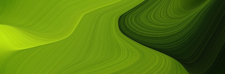 Aufkleber - dynamic banner design with dark green, very dark green and yellow green colors. dynamic curved lines with fluid flowing waves and curves