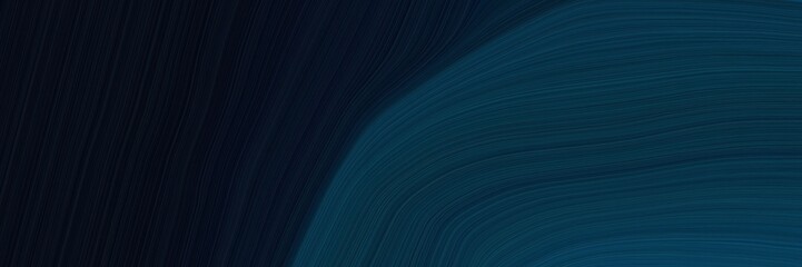 Aufkleber - artistic header with very dark blue, black and dark slate gray colors. dynamic curved lines with fluid flowing waves and curves