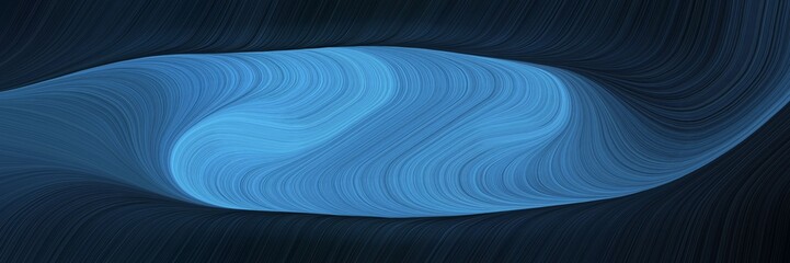 Aufkleber - artistic banner with steel blue, very dark blue and teal blue colors. dynamic curved lines with fluid flowing waves and curves