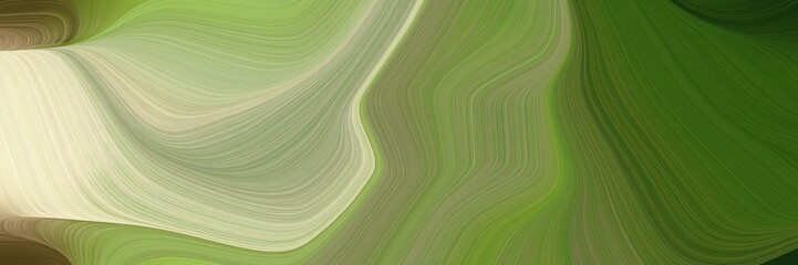 Fototapete - artistic header design with pastel brown, gray gray and dark olive green colors. dynamic curved lines with fluid flowing waves and curves