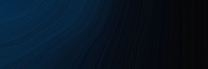Fototapete - modern header with black, very dark blue and very dark green colors. dynamic curved lines with fluid flowing waves and curves