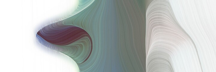 Poster - decorative horizontal banner with pastel gray, light gray and gray gray colors. dynamic curved lines with fluid flowing waves and curves