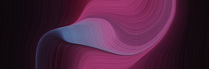 decorative banner design with very dark pink, antique fuchsia and old lavender colors. dynamic curved lines with fluid flowing waves and curves