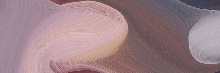Aufkleber - decorative designed horizontal banner with rosy brown, dark slate gray and old mauve colors. dynamic curved lines with fluid flowing waves and curves